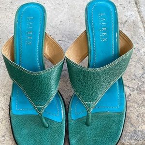 Ralph Lauren Hadley blue thong sandals